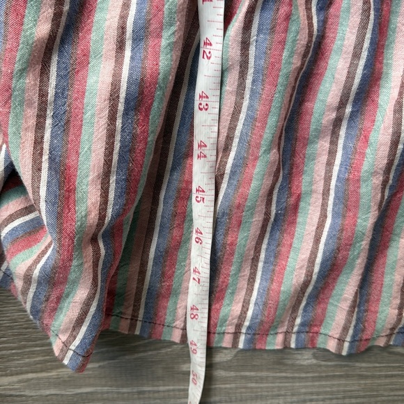 Marine Layer Ivy Smocked Linen Blend Striped Maxi Dress in Brick XS - Picture 13 of 14